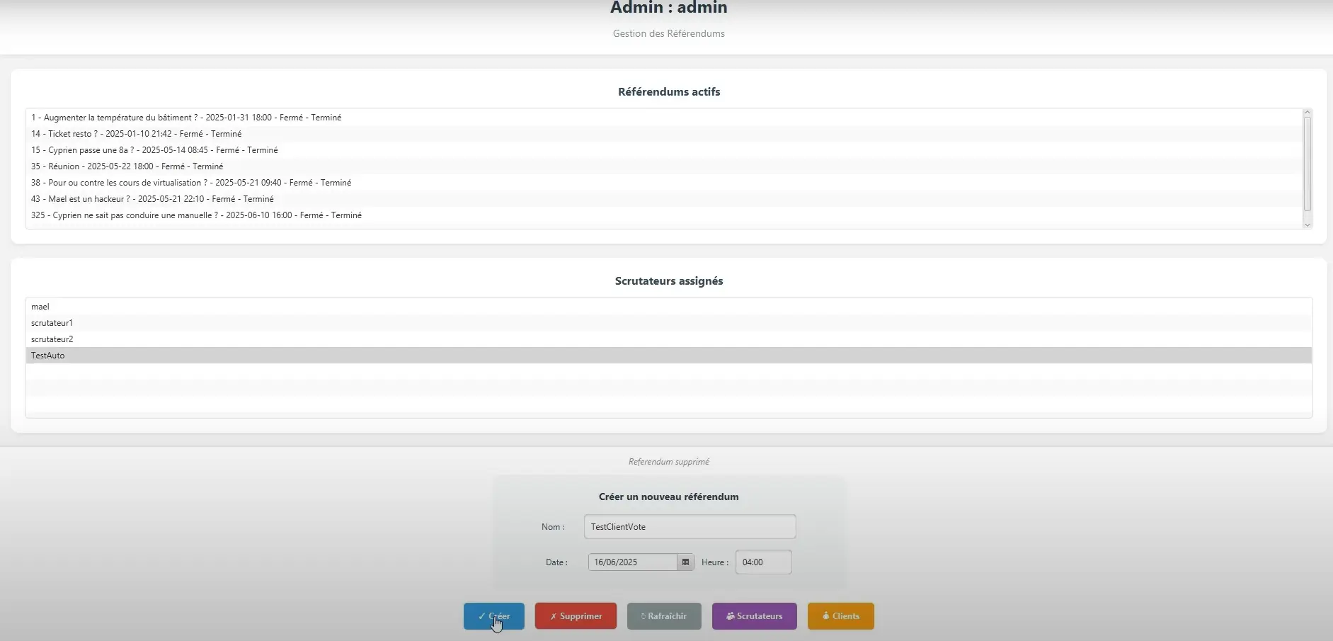 Referendum - Application de Vote Sécurisée - 2