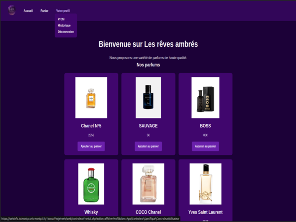 Miniature du projet Site e-commerce de parfum